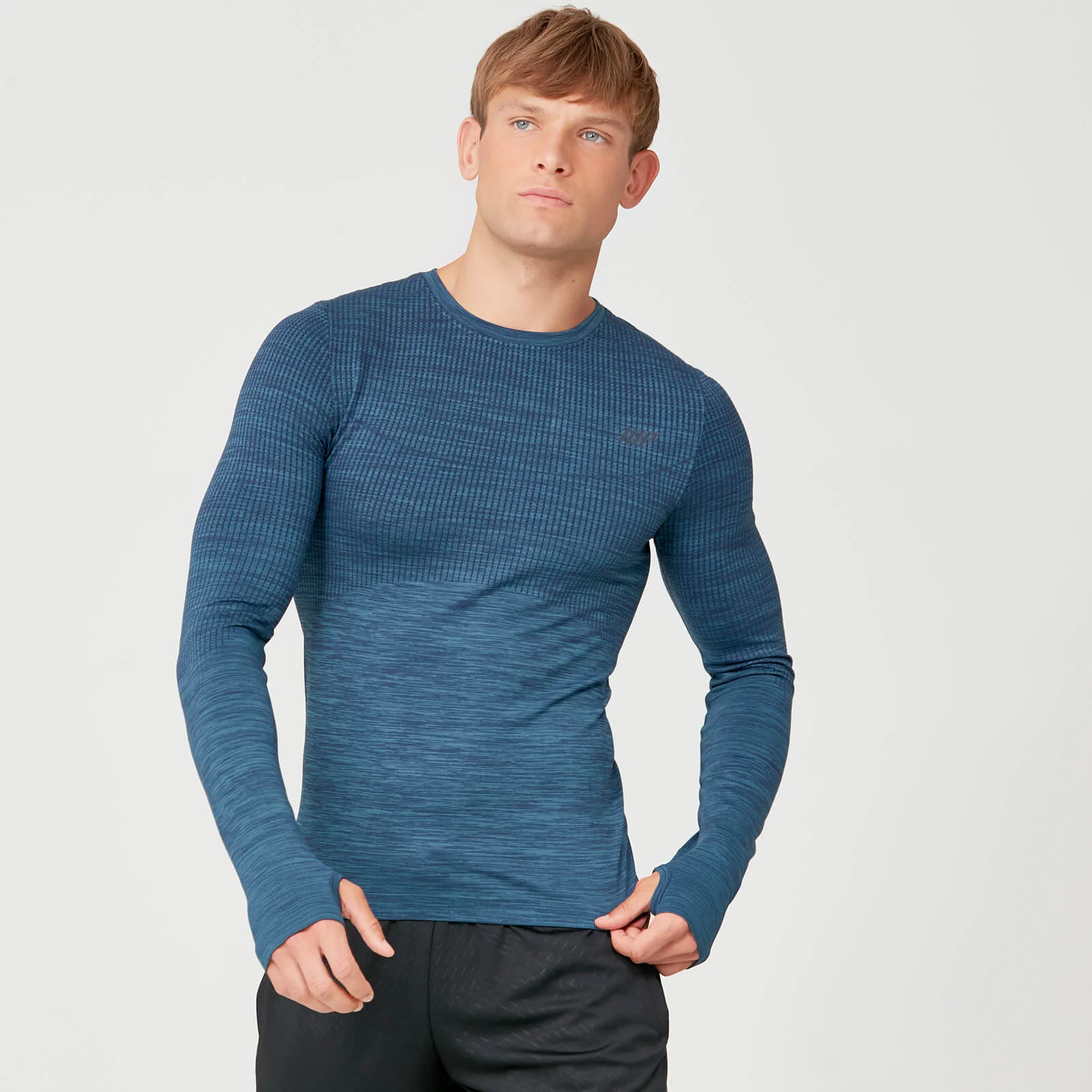 MP Sculpt Seamless Long Sleeve T-Shirt - Petrol Blue - XS Изображение 1