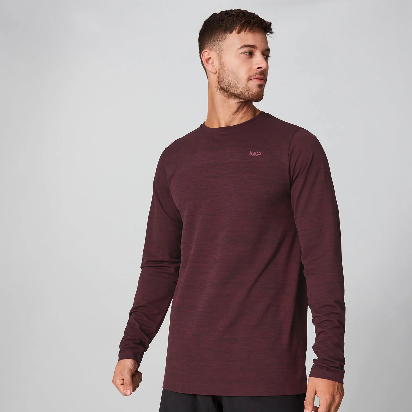 MP Men's Lightweight Seamless Long-Sleeve T-Shirt - Oxblood Marl - XS Изображение 1