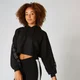 MP Icon Cropped Hoodie - Black Solid