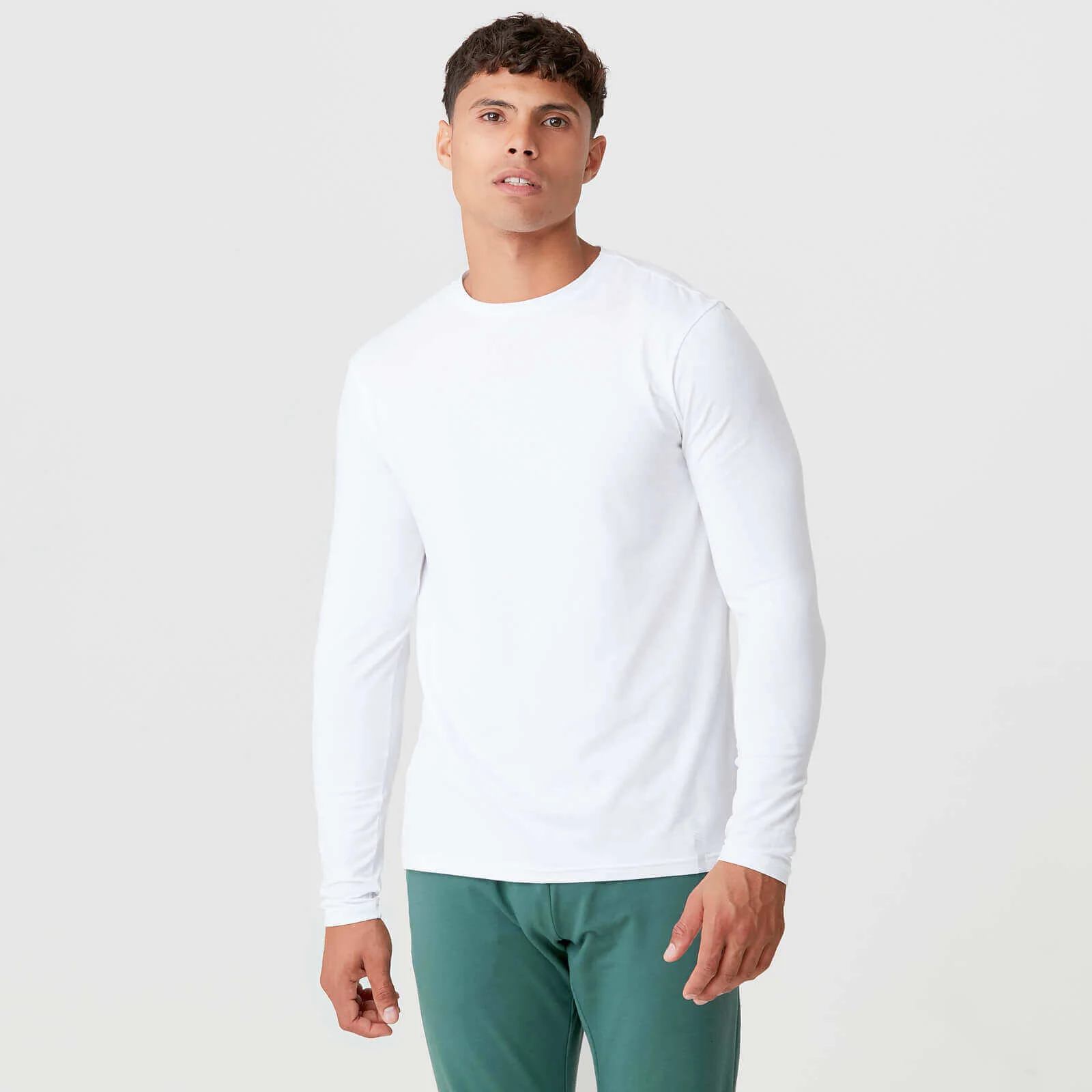 MP Men's Luxe Classic Long Sleeve Crew - White - XS Изображение 1