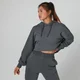 Washed Cropped Hoodie - Grey