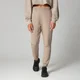 High-Waisted Washed Joggers - Brown