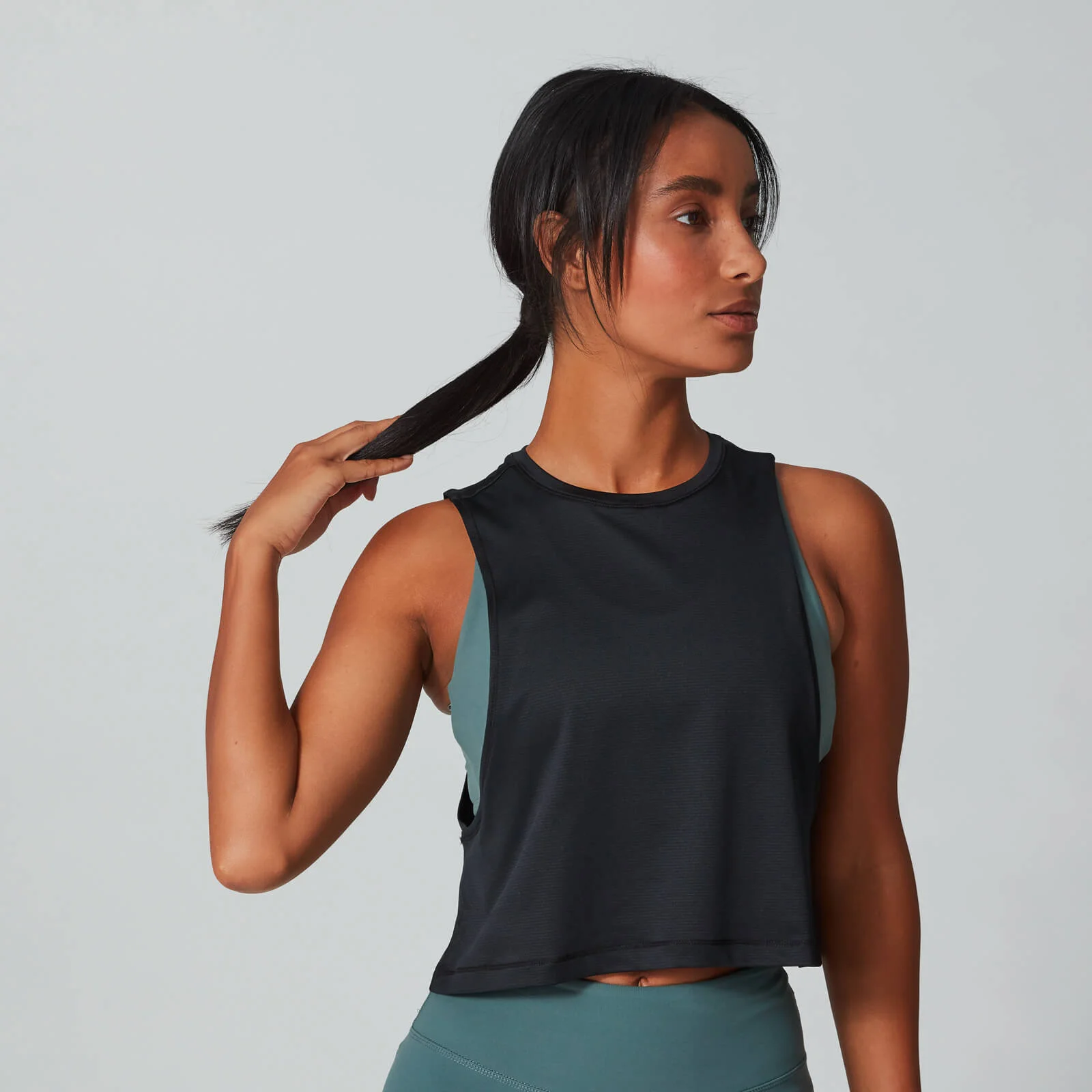 Train Drop Armhole Crop Top - Black - XS Изображение 1