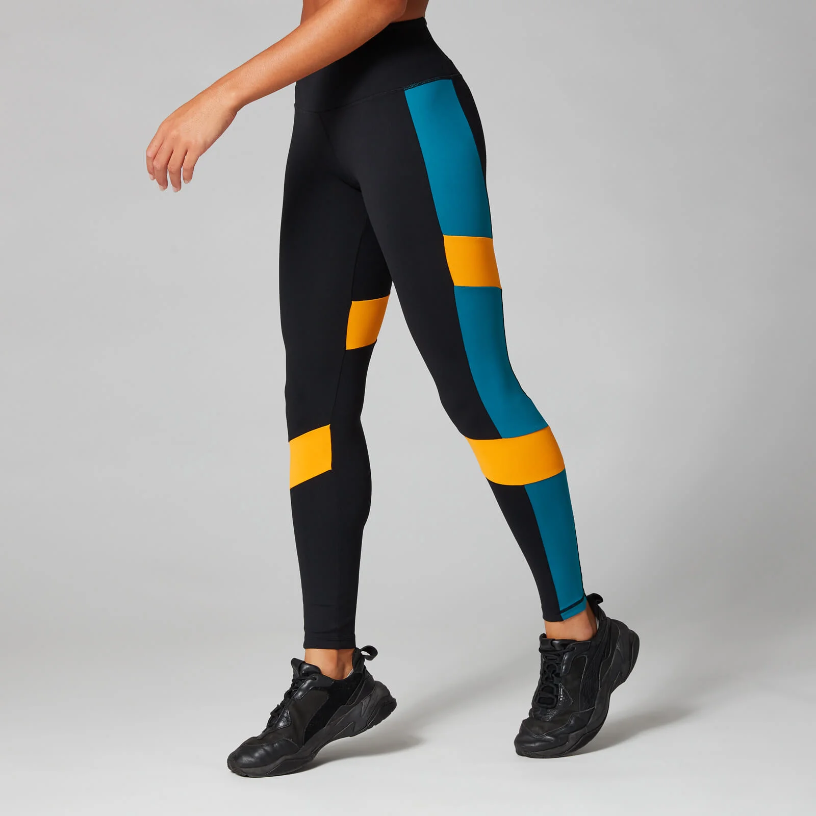 Power Colour Block Leggings - Black - XS Изображение 1