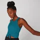 Rib Tie Front Vest - Blue