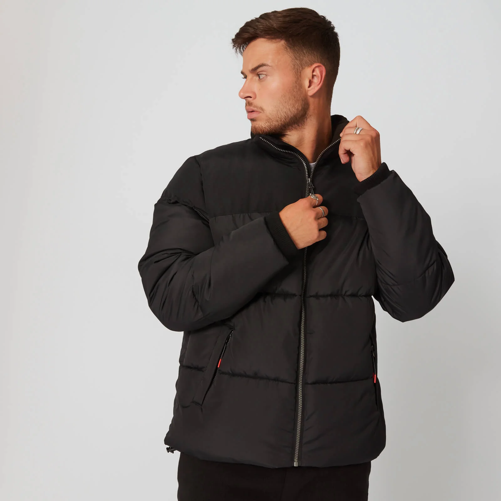 Double Panel Puffer Jacket - Black - XS Изображение 1