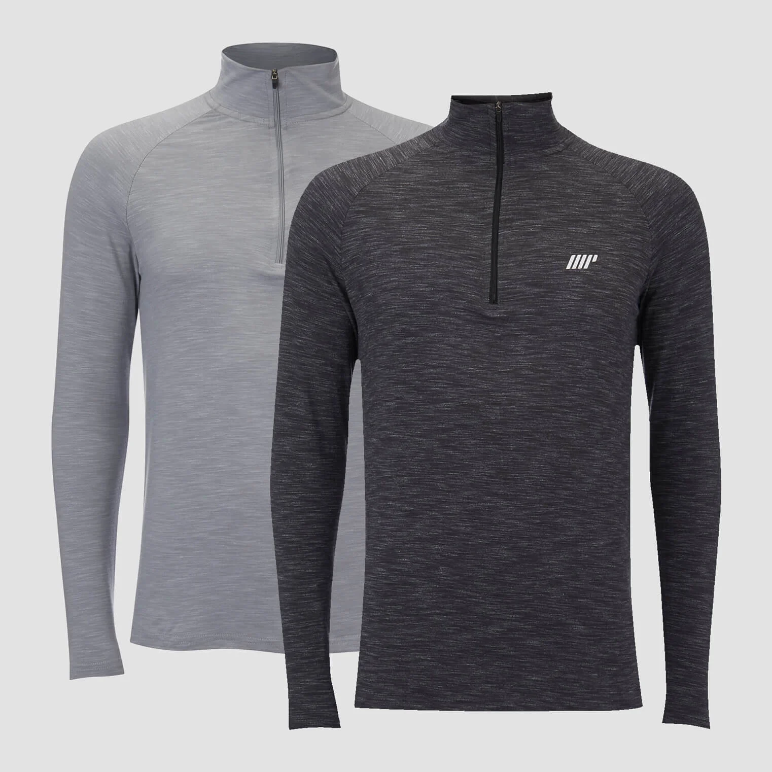 Performance 2 Pack 1/4 Zip Top - Charcoal Marl/Grey Marl - XS Изображение 1