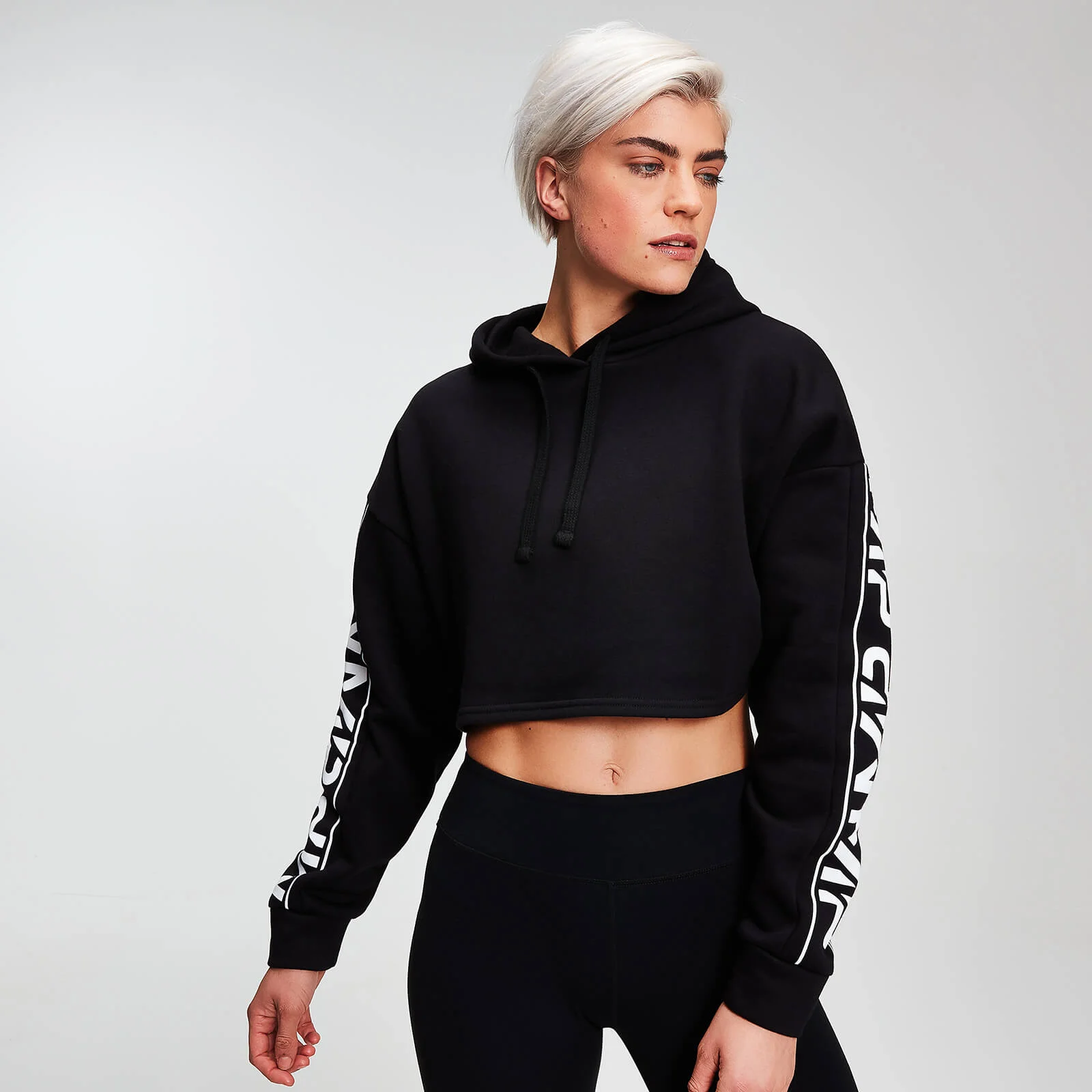 MP Women's Rest Day Logo Cropped Hoodie - Black - XS Изображение 1