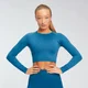 MP Women's Shape Seamless Long Sleeve Crop Top - Pilot Blue