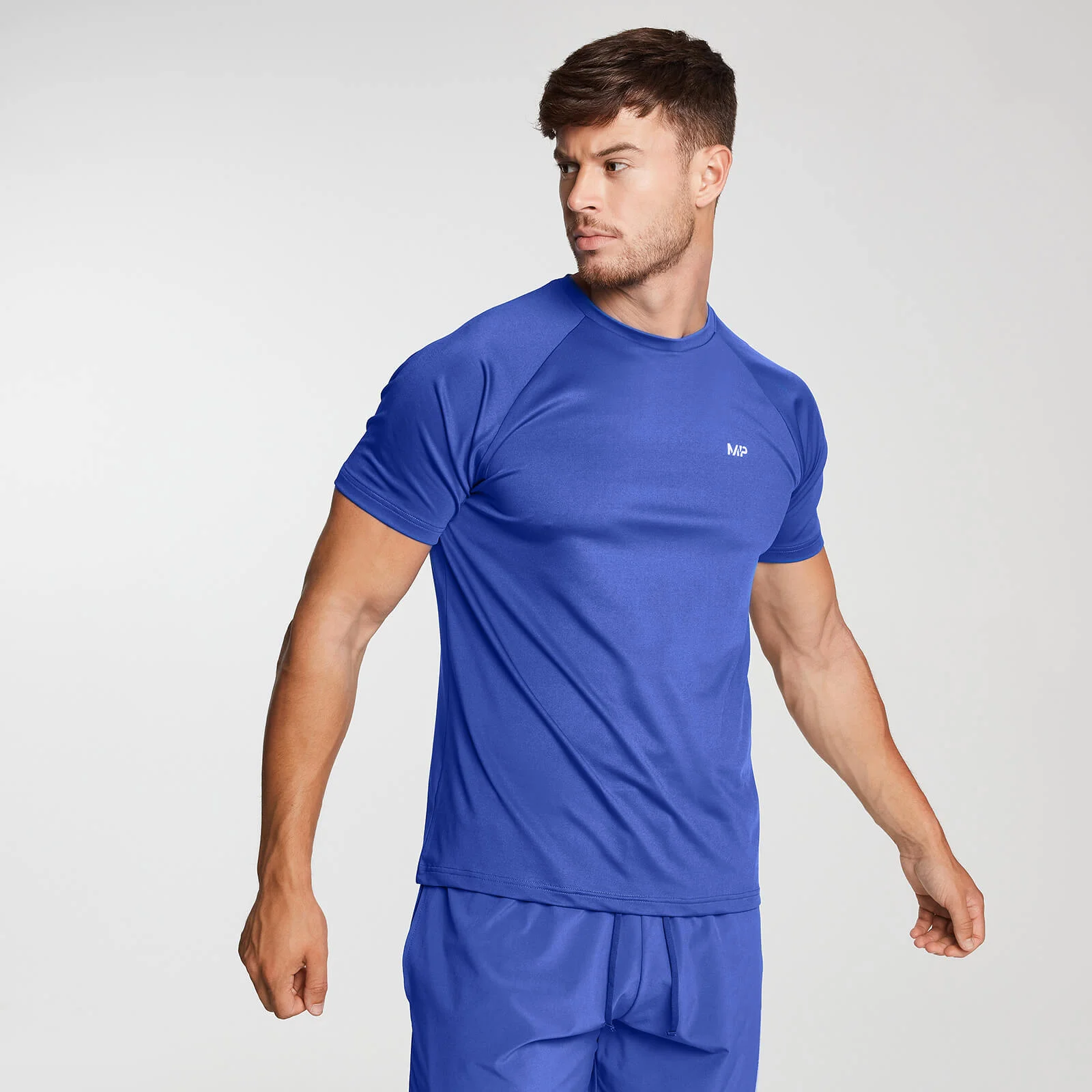 Мъжка Спортна тениска с къс ръкав с щампа - кобалтово синьо - XS Изображение 1