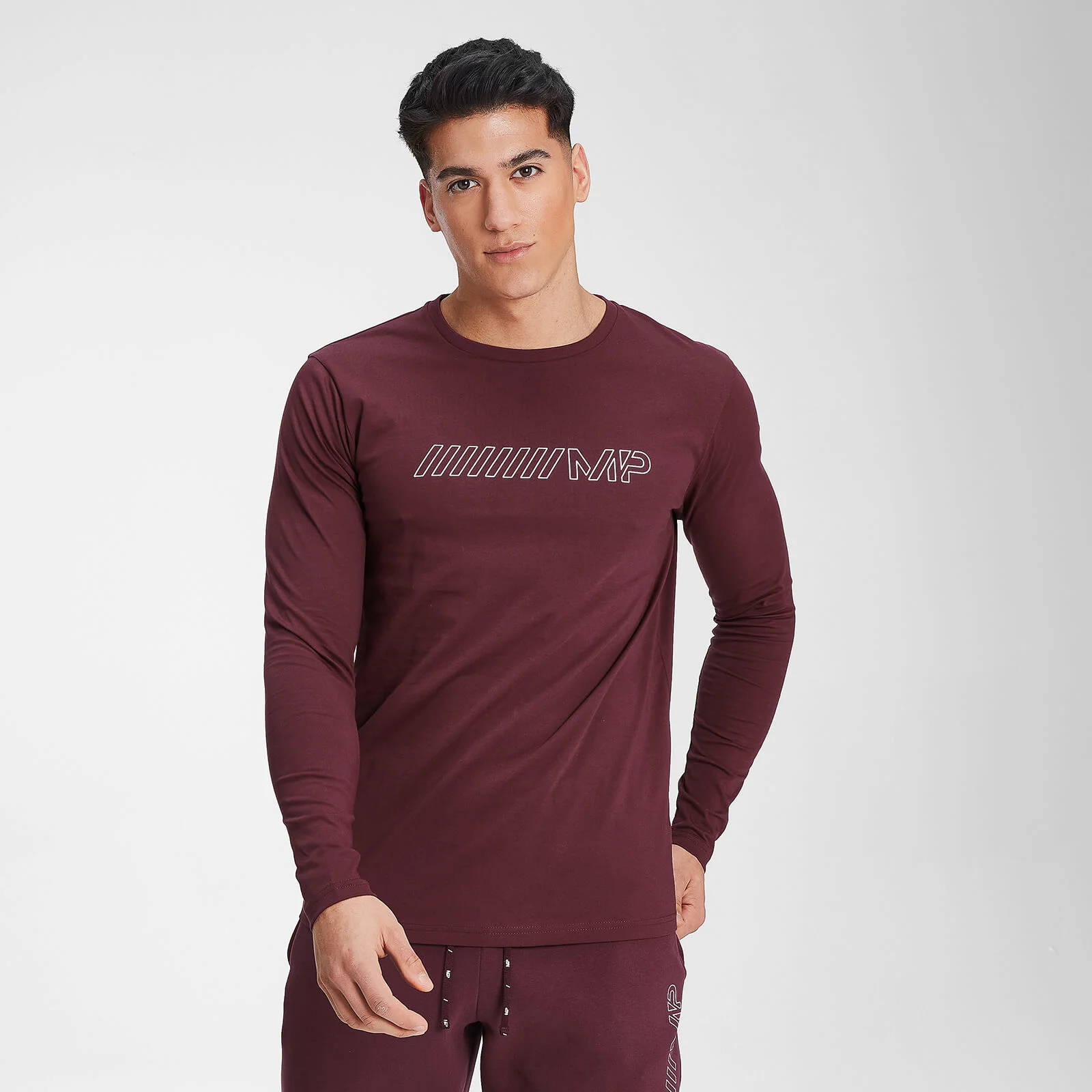 MP Men's Outline Graphic Long Sleeve Top - Washed Oxblood - XXS Изображение 1