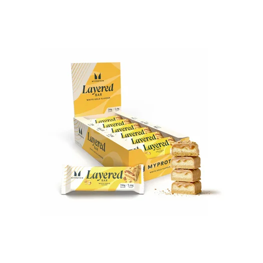 6 Layer Protein Bar - 12 x 60g - White Gold