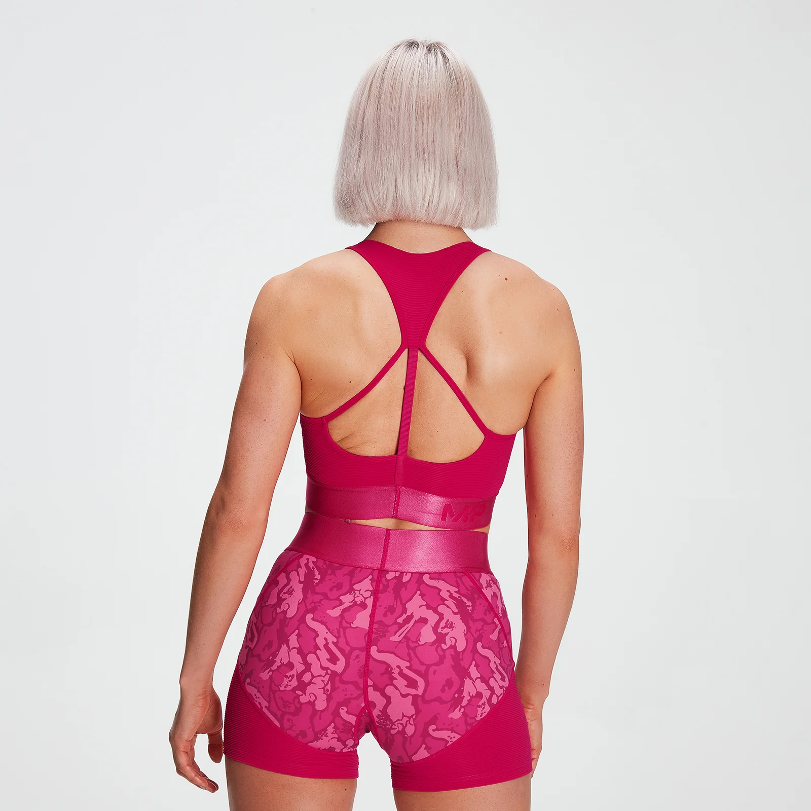 MP Women's Adapt Textured Sports Bra- Virtual Pink - XXS Изображение 1