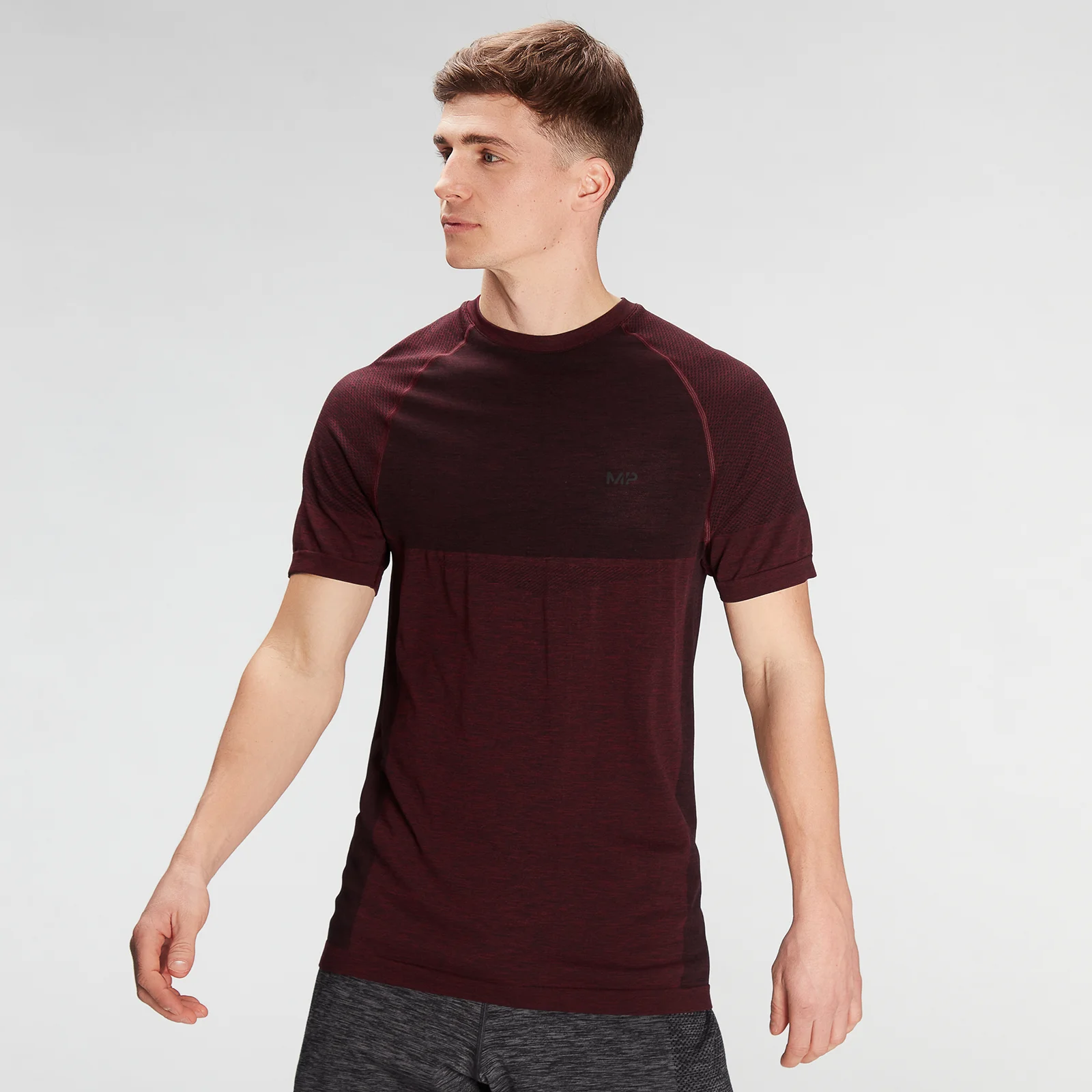 MP Men's Essential Seamless Short Sleeve T-Shirt- Washed Oxblood Marl - XXS Изображение 1