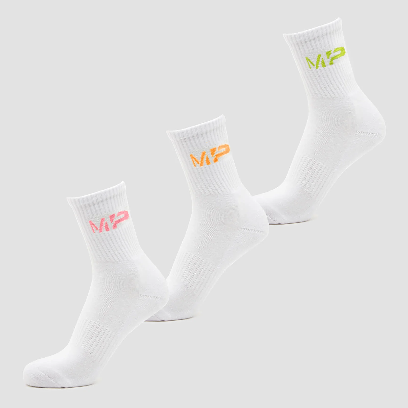 MP Men's Neon MP Logo Crew Socks (3 Pack) Orange/Lime/Rose - UK 6-8 Изображение 1