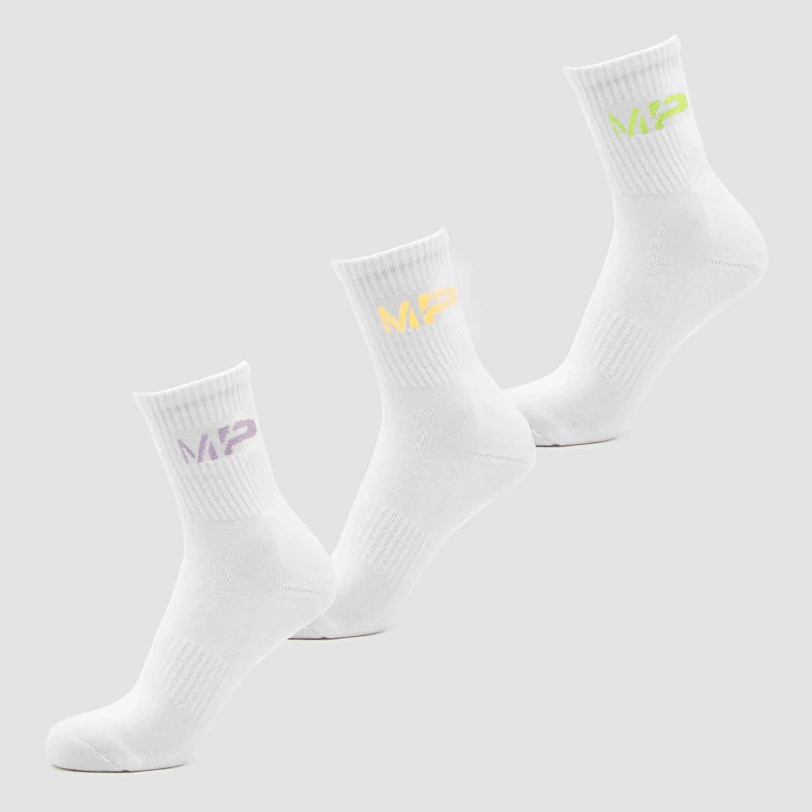 MP Women's Neon MP Logo Crew Socks (3 Pack) Butterfly/Banana/Lavender - UK 3-6 Изображение 1