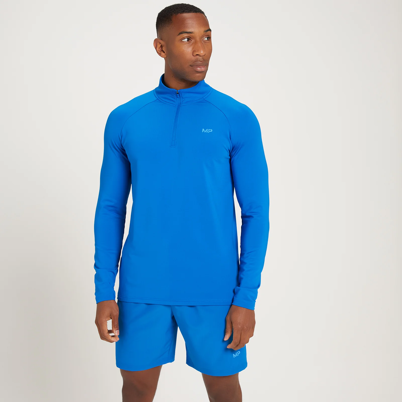 MP Men's Linear Mark Graphic Training 1/4 Zip - True Blue - XXS Изображение 1