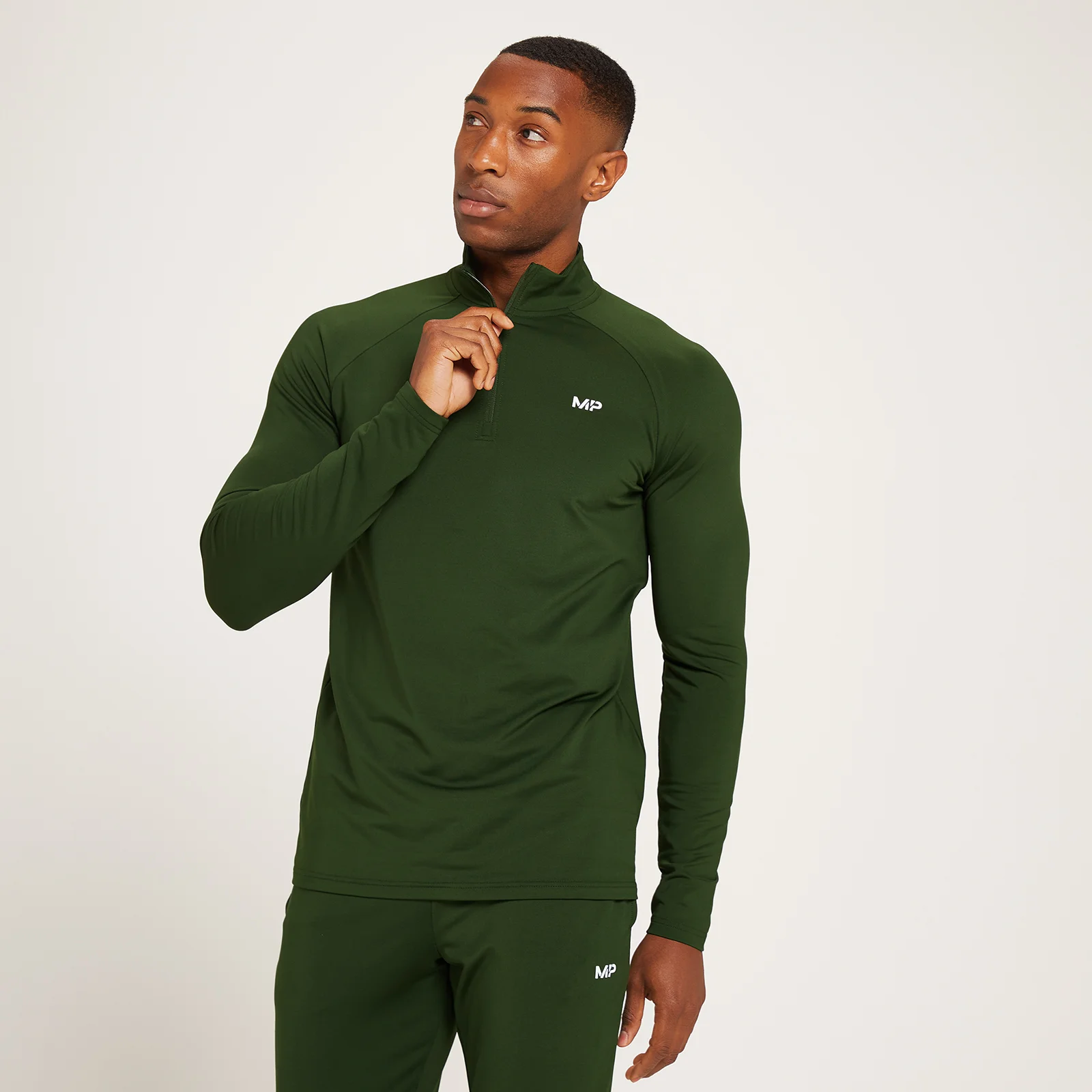 MP Men's Linear Mark Graphic Training 1/4 Zip - Dark Green - XXS Изображение 1
