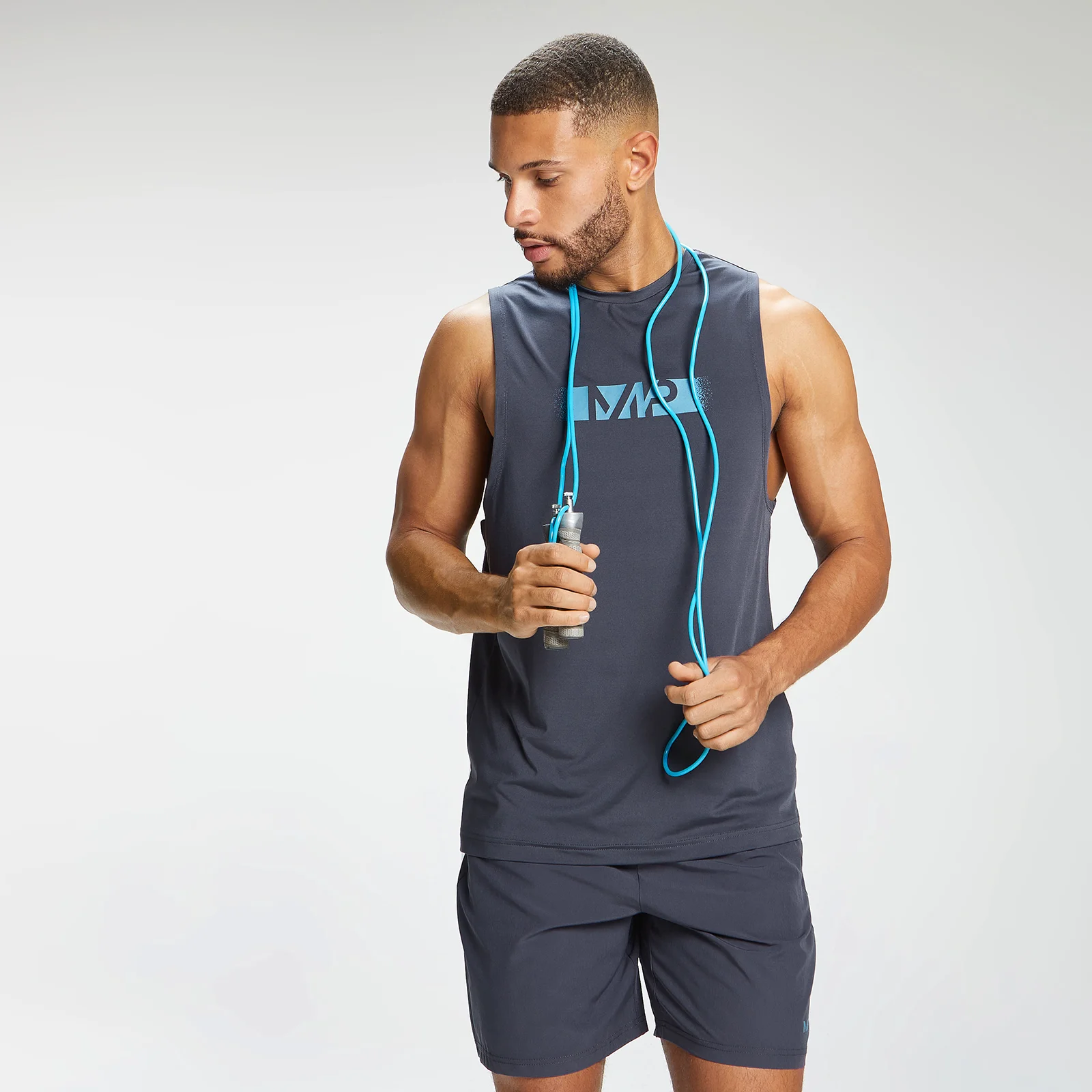 Мъжки спортен потник с щампа Graffiti на MP - графит - XXS Изображение 1