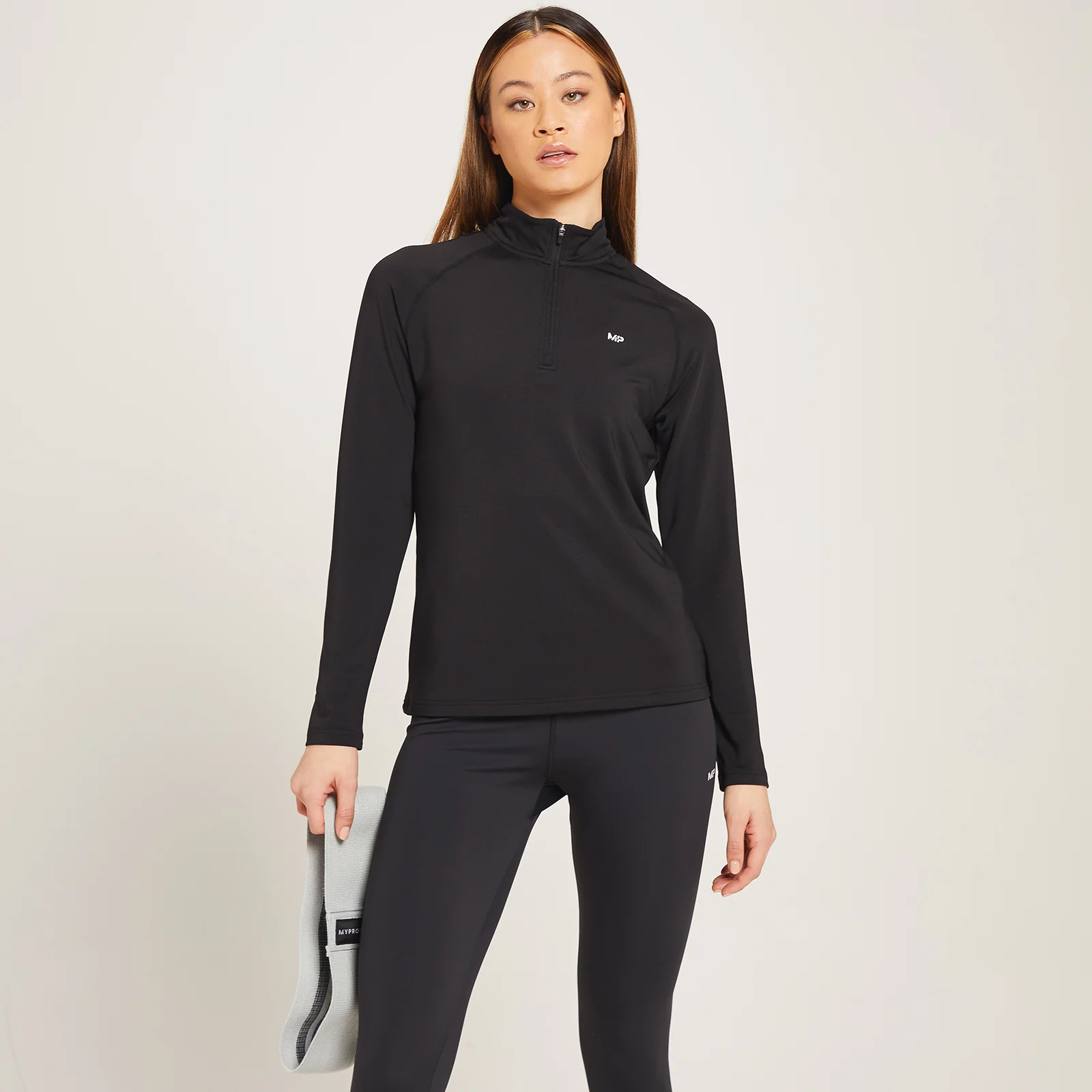 MP Women's Linear Mark Training 1/4 Zip Top - Black - XXS Изображение 1