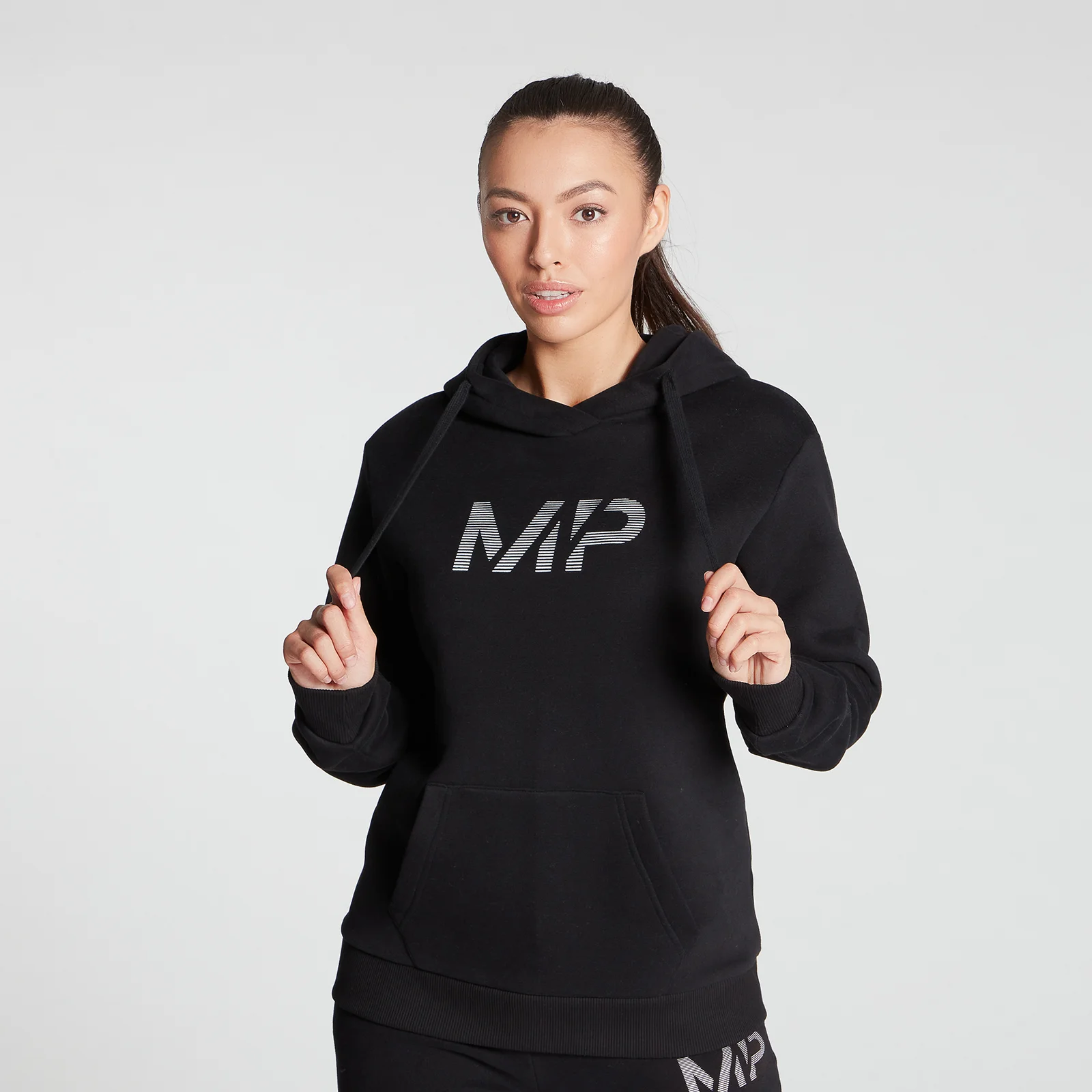 MP Women's Gradient Line Graphic Hoodie - Black - XXS Изображение 1