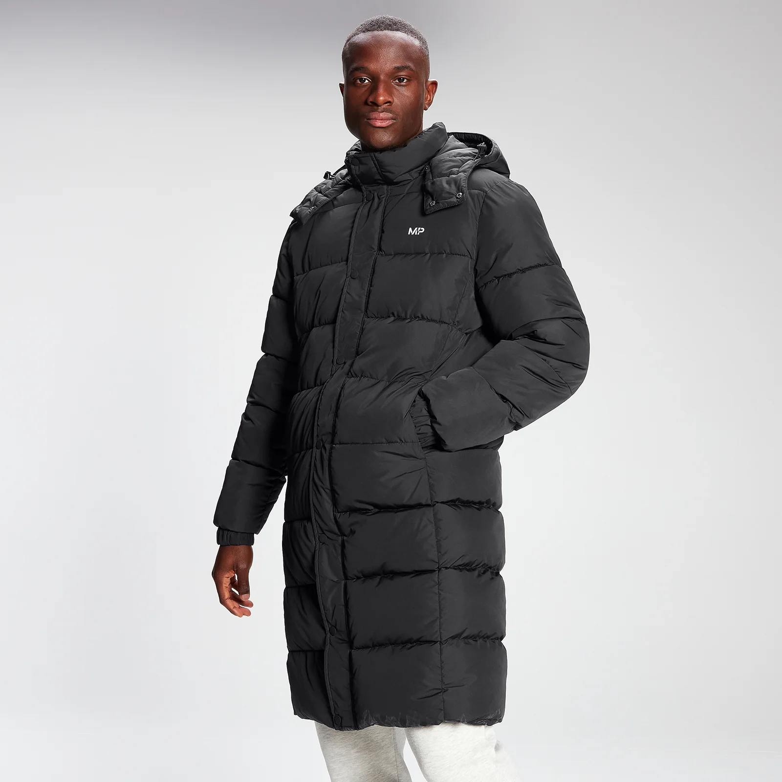 MP Men's Long Puffer Jacket - Black - XXS Изображение 1