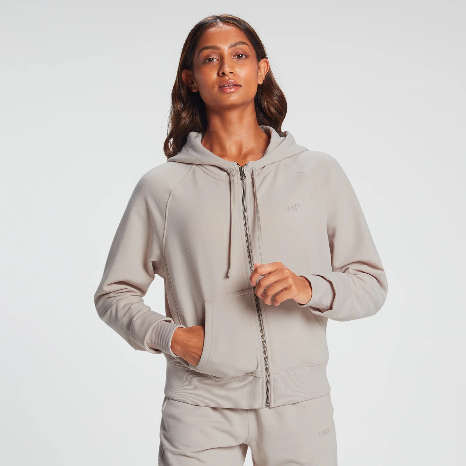 MP Women's Rest Day Zip Through Hoodie - Bone Grey - XXS Изображение 1