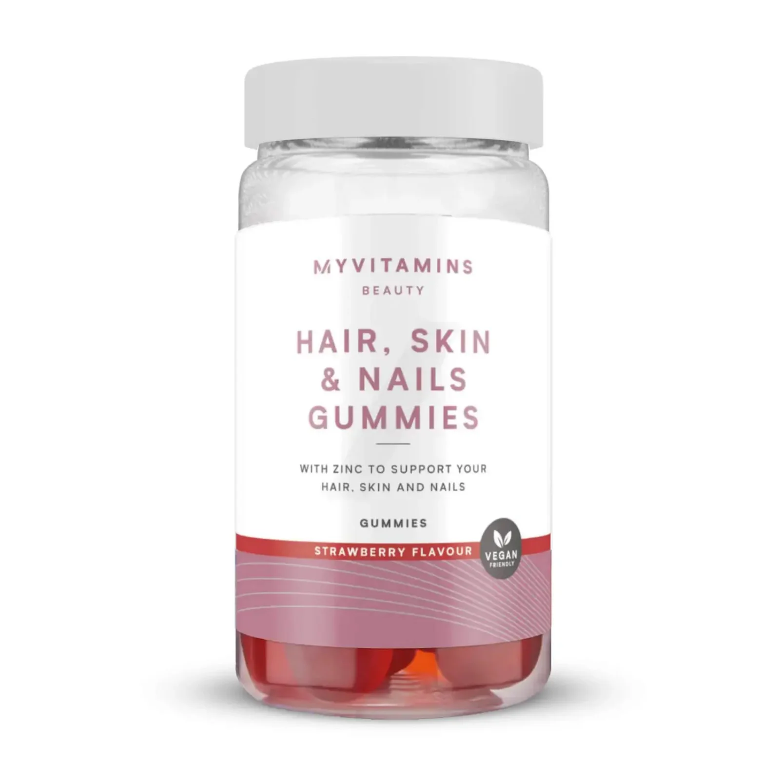 Веган дъвчащи таблетки за коса, кожа и нокти - 60gummies - Ягода Изображение 1