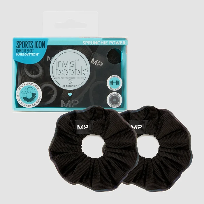 MP X Invisibobble® Reflective Power ластик за коса - черен - 2 в пакет
