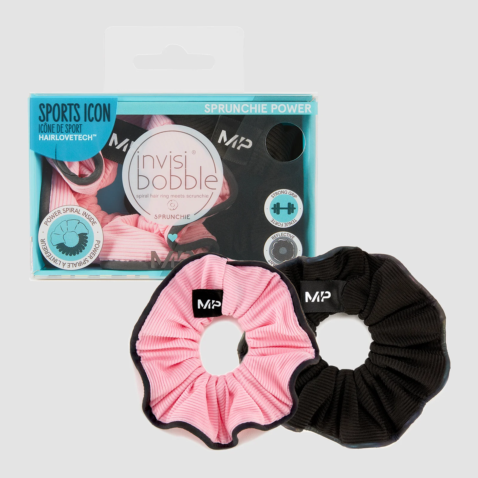MP X Invisibobble® Reflective Power ластик - черно/розово - 2 в пакет Изображение 1