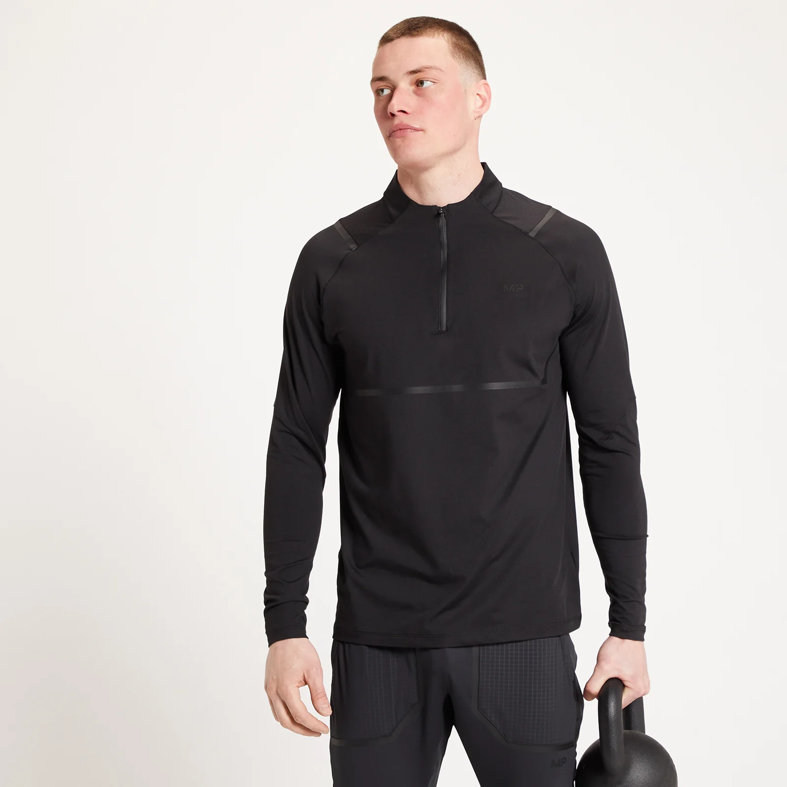 Limited Edition MP Men's Tempo Ultra 1/4 Zip Top - Black - XXS Изображение 1