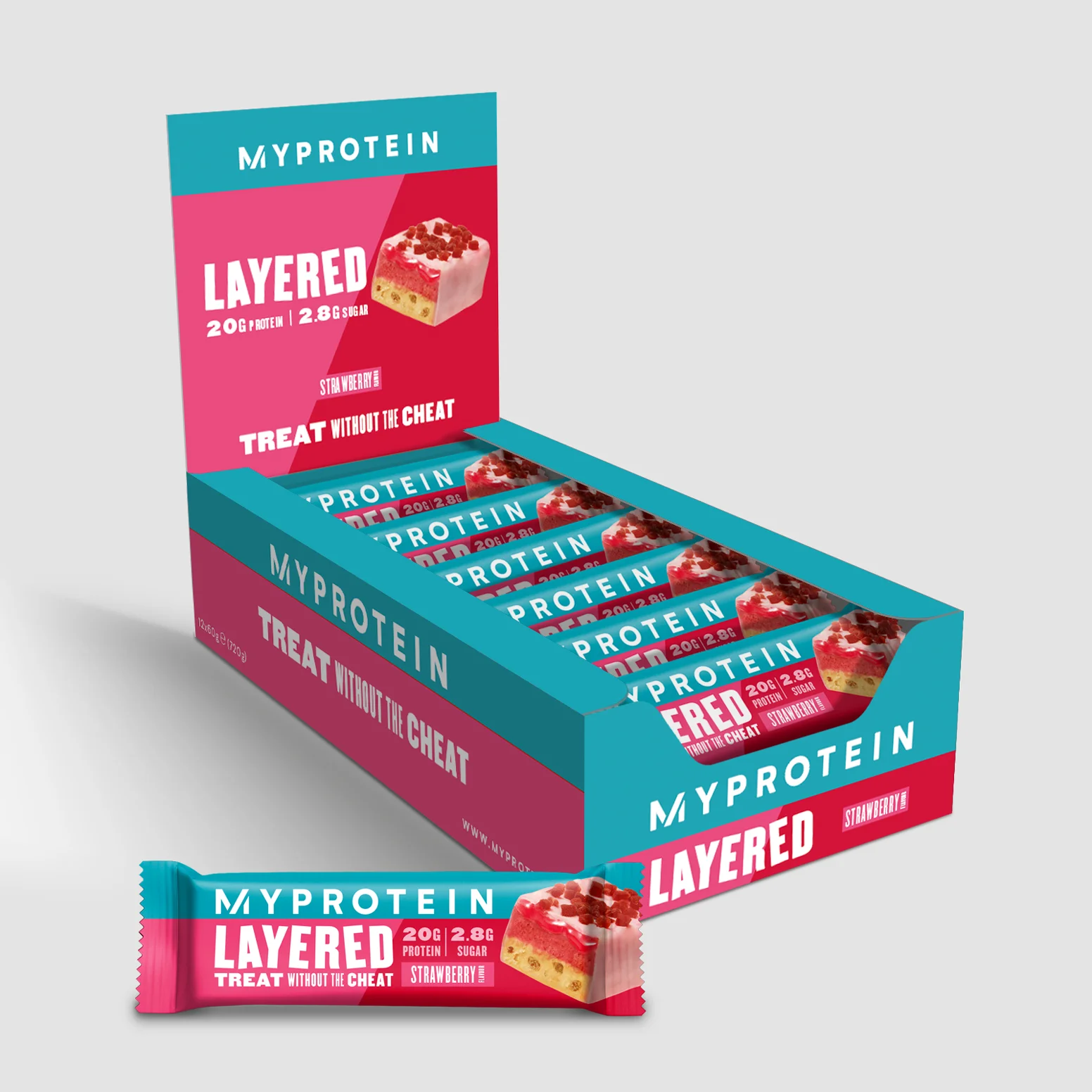6 Layer Protein Bar - 12 x 60g - Ягода Изображение 1