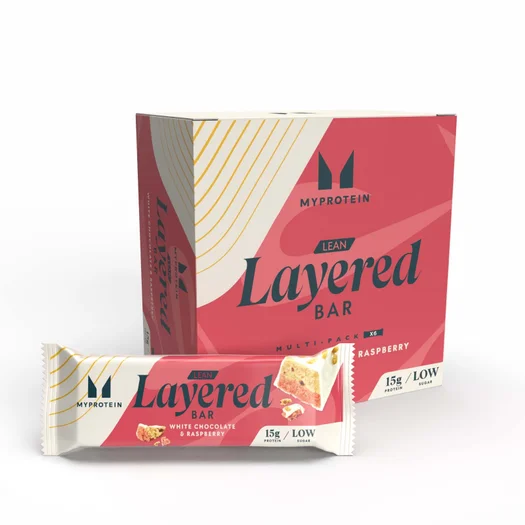 Lean Layered Bar - 6 x 40g - Бял шоколад и малина