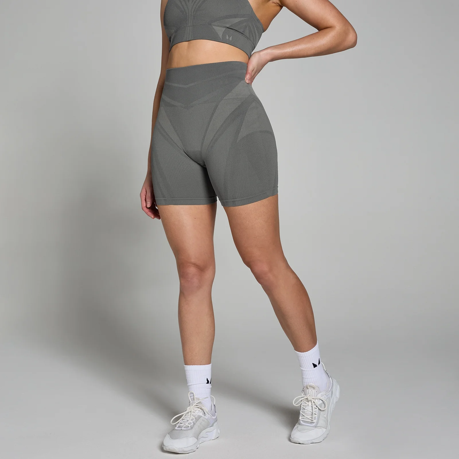 MP Tempo Ultra Geometric Дамски безшевни широки шорти - сиви - XS Изображение 1