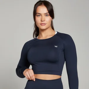 MP Дамско безшевно горнище с дълъг ръкав Shape - морско синьо - Size S