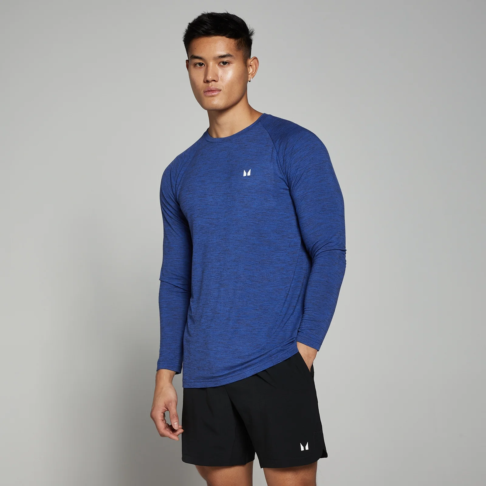 MP Performance Мъжка блуза с дълъг ръкав - кобалтовосин меланж - XXS Изображение 1