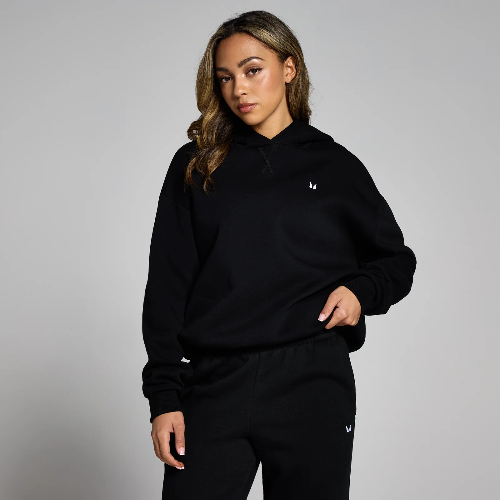 MP Дамски основен суитчър с нестандартна кройка - черен - S Изображение 1