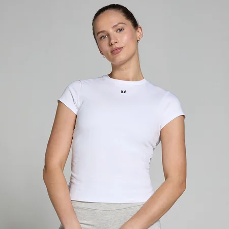 MP Дамска основна тениска с къс ръкав Body Fit – бяла