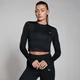 MP Body Fit Дамска спортна къса тениска с дълъг ръкав - черна