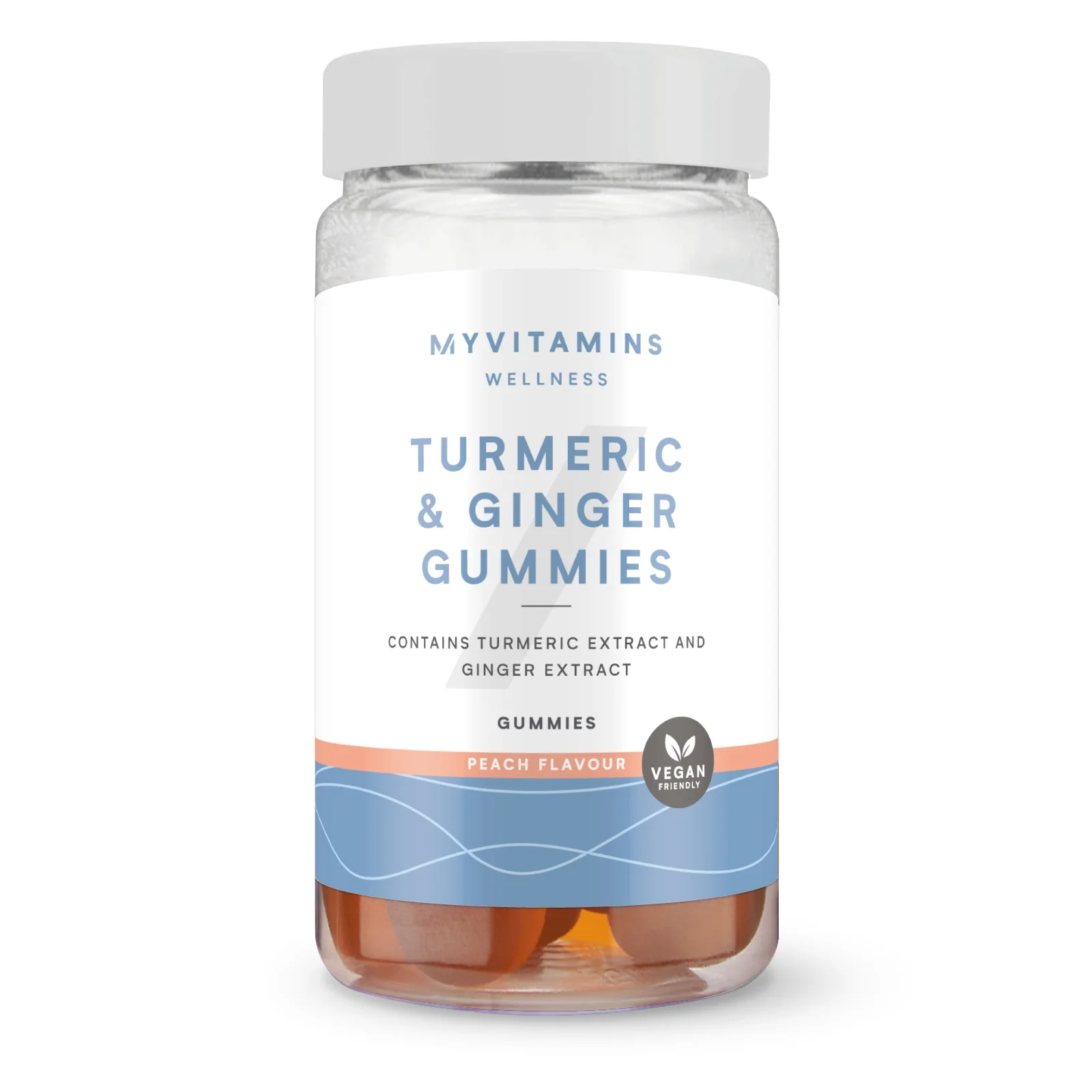 Дъвчащи таблетки с куркума и джинджифил - 60GUMMIES, 30Порции - Peach Изображение 1