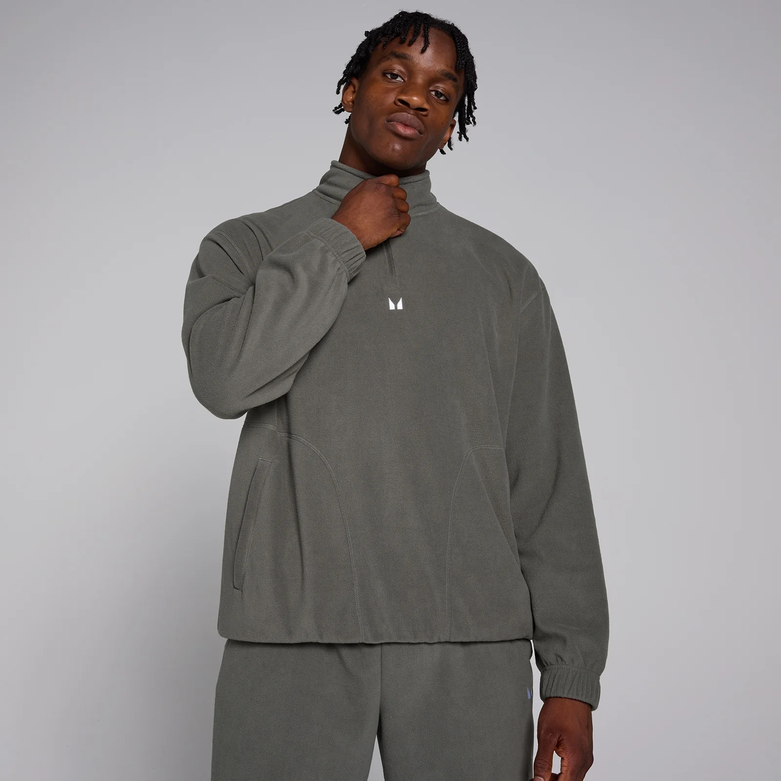 MP Мъжки поларен суитчър с 1/4 цип — цвят метал - XS Изображение 1