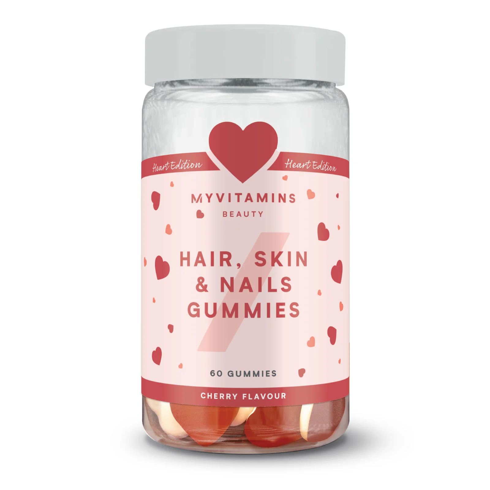Дъвчащи таблетки за коса, кожа и нокти – с форма на сърце - 60gummies - Cherry Изображение 1