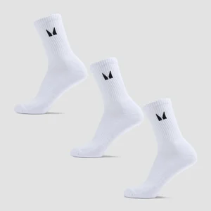 MP Unisex Crew Socks (3 Pack) - White - Size UK 9-11