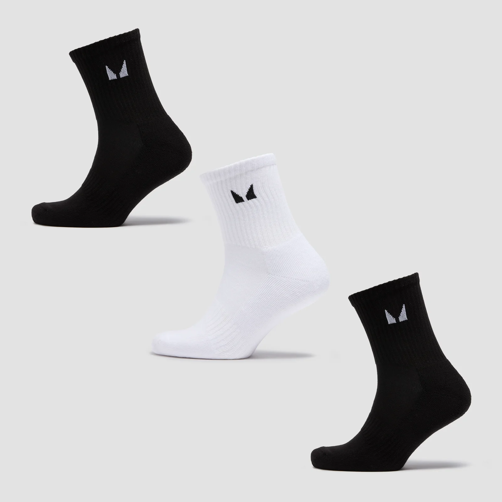 MP Unisex Crew Socks (3 Pack) - Black/White - UK 6-8 Изображение 1
