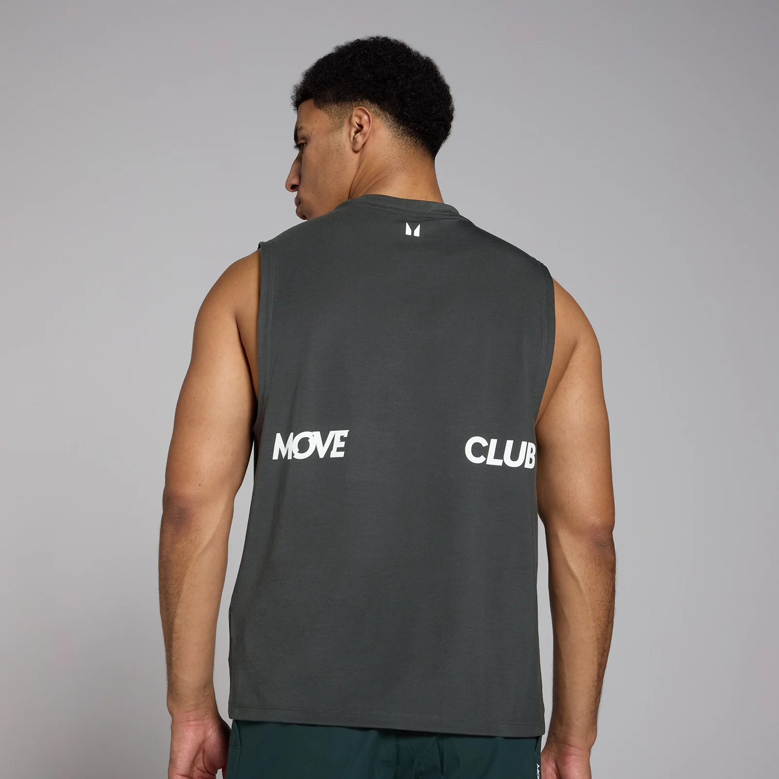 MP Мъжки потник с нестандартна кройка Tempo Graphic – измито черно - XS Изображение 1