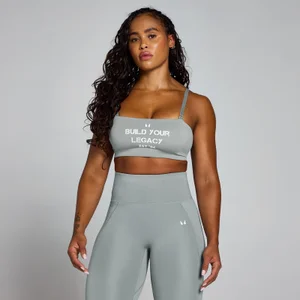 MP Origin Дамски спортен сутиен с графика — землисто сиво+ - Size S