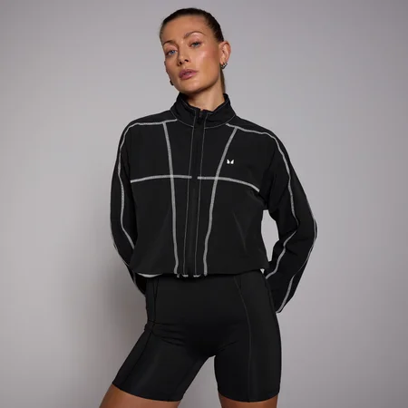 MP Дамска ветровка Tempo Cropped Contrast Stitch - черна