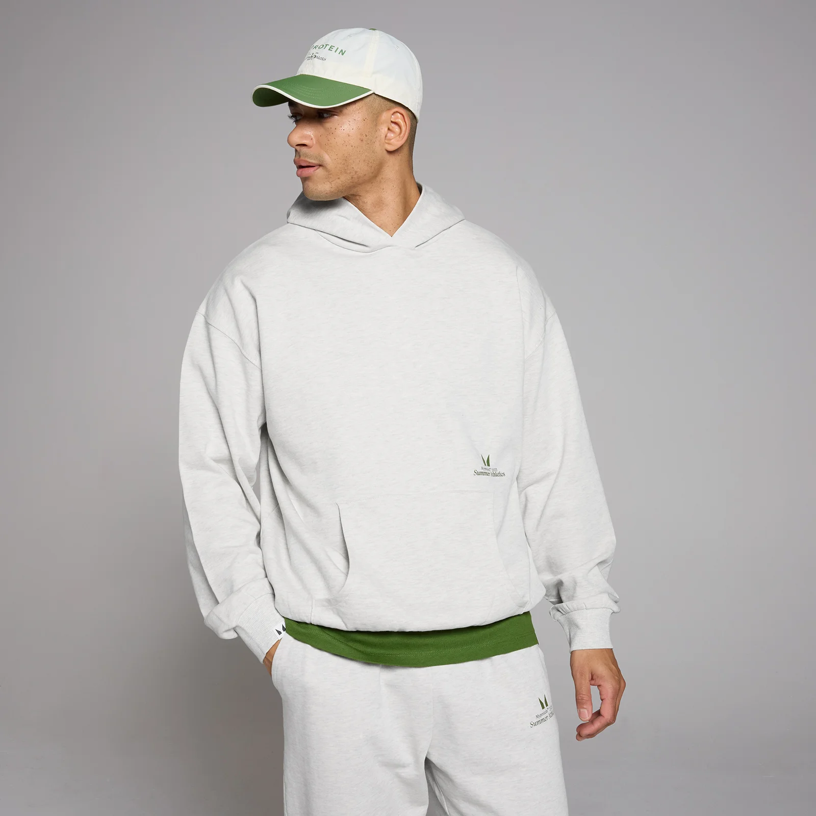 MP Lifestyle Суичър с качулка и нестандартна кройка - сив меланж - XXS-XS Изображение 1