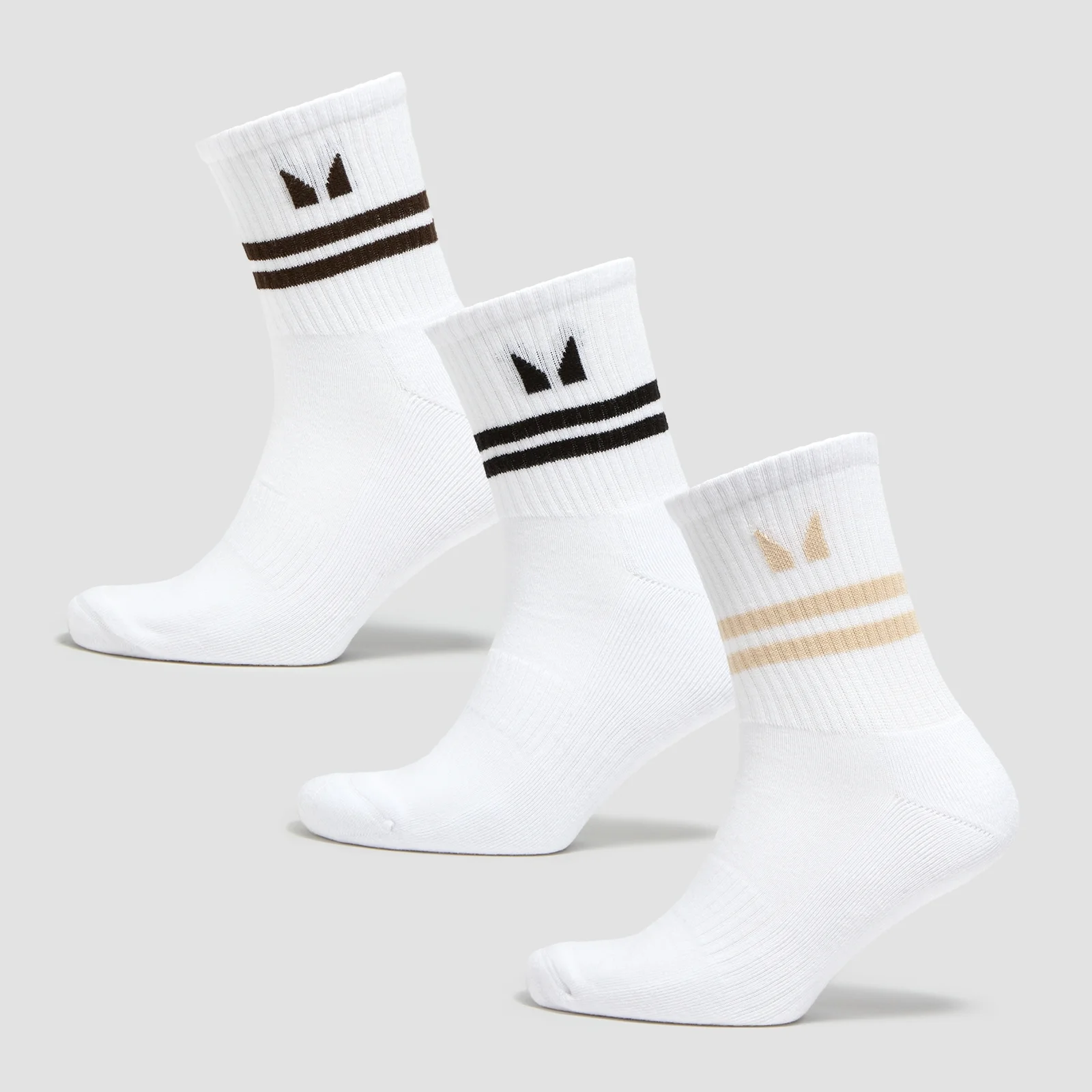 MP Tatiana 3pk Crew Socks - White/Coffee - UK 6-8 Изображение 1