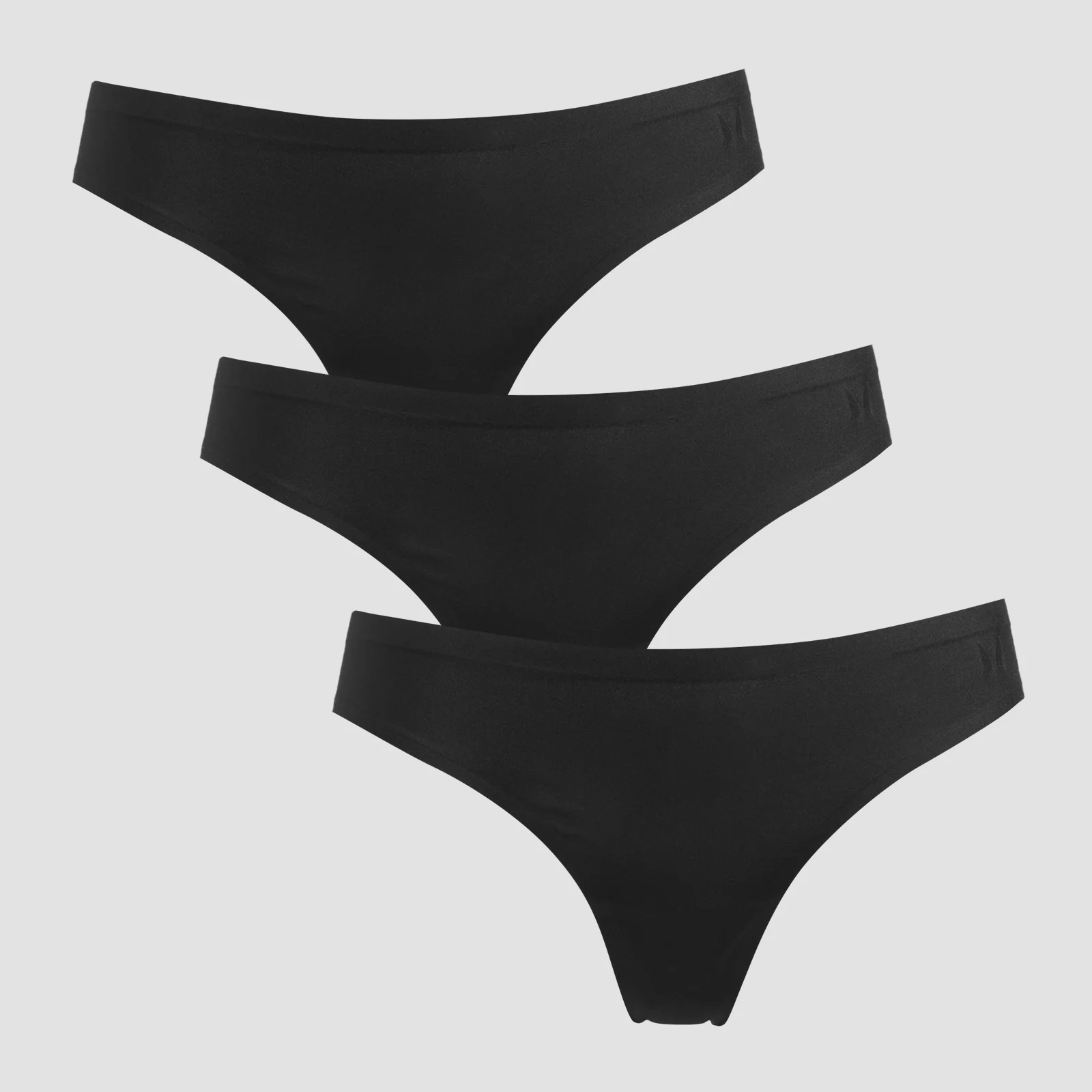 MP Women's Mid Rise No VPL Thong (3 Pack) - Black - L Изображение 1